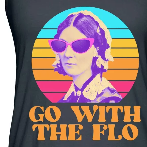 Retro Go With The Flow Nurse Practitioner Florence Nightingale Ladies Essential Flowy Tank