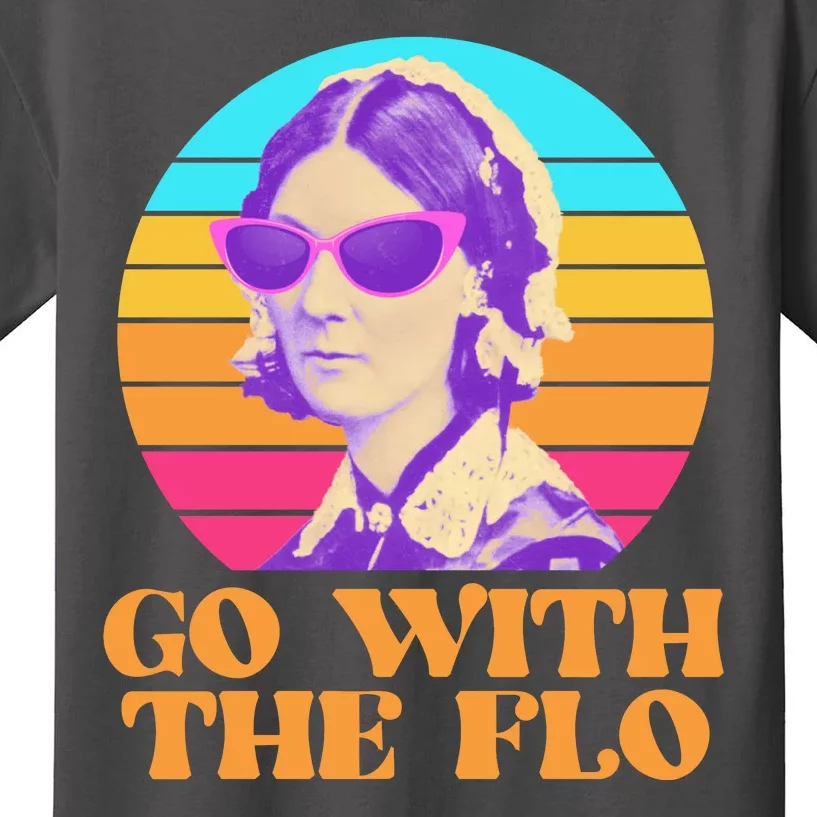 Retro Go With The Flow Nurse Practitioner Florence Nightingale Kids T-Shirt