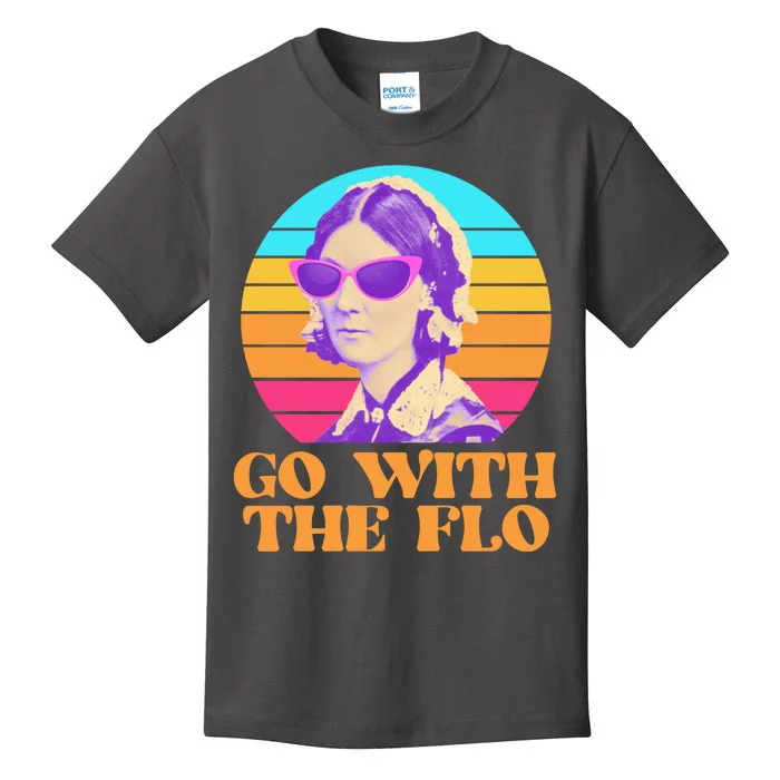 Retro Go With The Flow Nurse Practitioner Florence Nightingale Kids T-Shirt