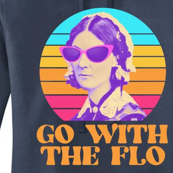 Retro Go With The Flow Nurse Practitioner Florence Nightingale Women's Pullover Hoodie