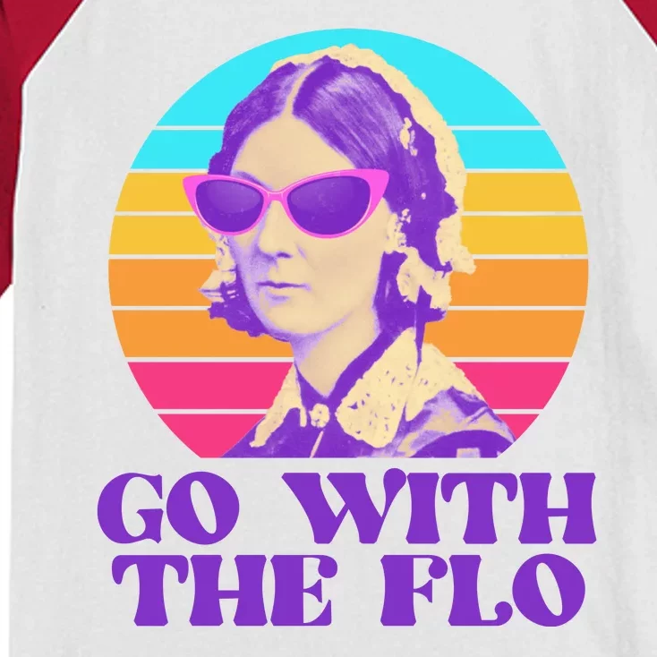 Retro Go With The Flow Nurse Practitioner Florence Nightingale Kids Colorblock Raglan Jersey