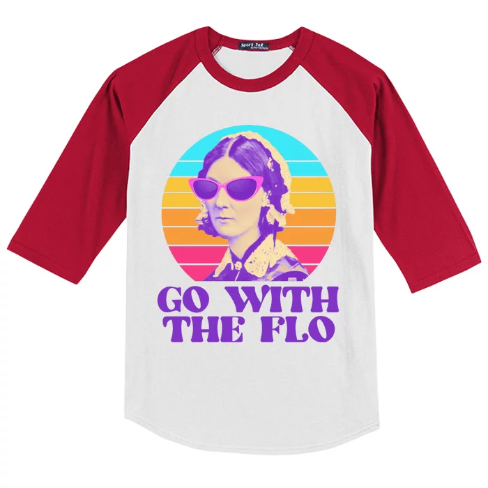 Retro Go With The Flow Nurse Practitioner Florence Nightingale Kids Colorblock Raglan Jersey