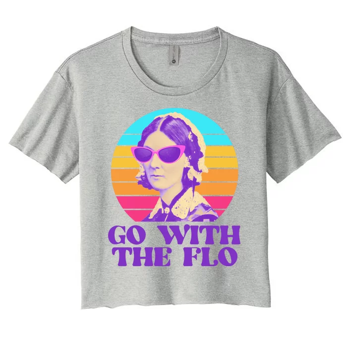 Retro Go With The Flow Nurse Practitioner Florence Nightingale Women's Crop Top Tee