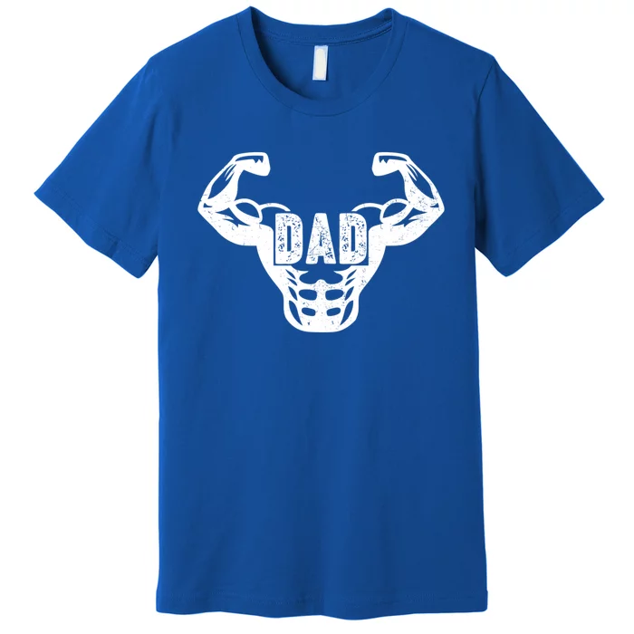 Retro Gym Workout Weightlifting Fitness Dad Fathers Day Cool Gift Premium T-Shirt