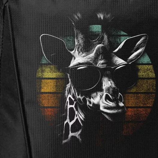 Retro Giraffe Wearing Sun Glasses City Backpack