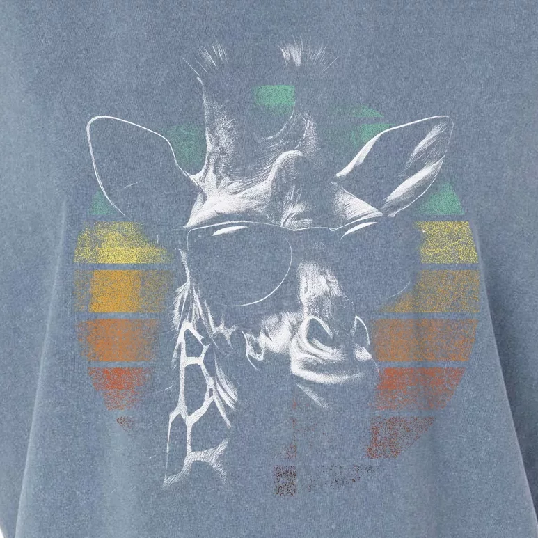 Retro Giraffe Wearing Sun Glasses Garment-Dyed Women's Muscle Tee