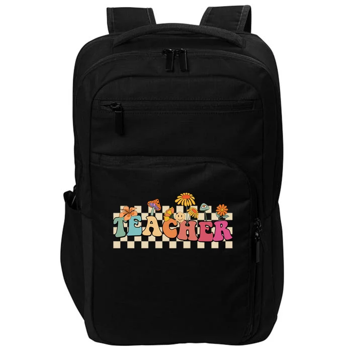 Retro Groovy Wildflower Teacher Inspirational Appreciation Cool Gift Impact Tech Backpack