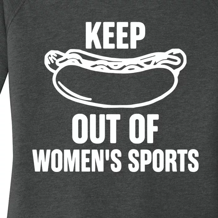 Riley Gaines Wearing Keep Hotdogs Out Of Sports Women's Perfect Tri Tunic Long Sleeve Shirt