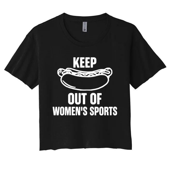 Riley Gaines Wearing Keep Hotdogs Out Of Sports Women's Crop Top Tee