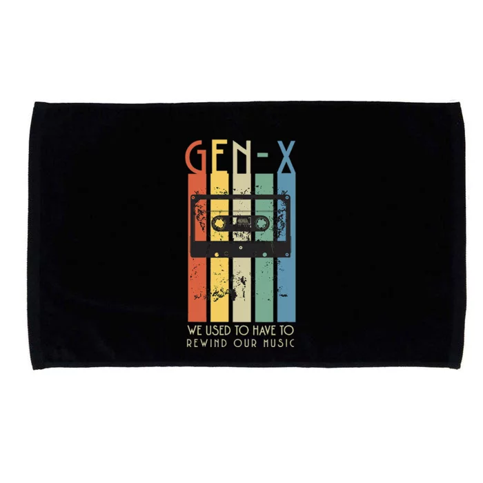 Retro GEN X Funny We Used To Have To Rewind Our Music Microfiber Hand Towel