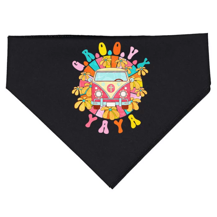 Retro Groovy Yaya Matching Family 1st Birthday Party USA-Made Doggie Bandana