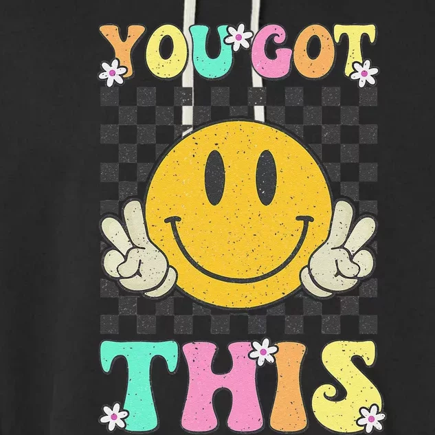 Retro Groovy You Got This Motivational Testing Day Teacher Garment-Dyed Fleece Hoodie