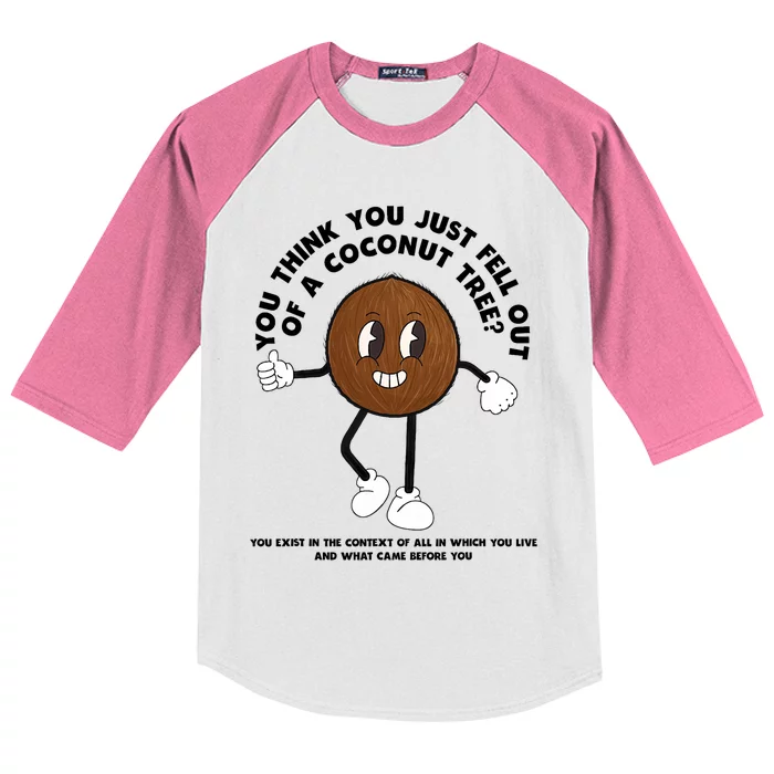 Retro Groovy You Think You Just Fell Out Of A Coconut Tree Kids Colorblock Raglan Jersey