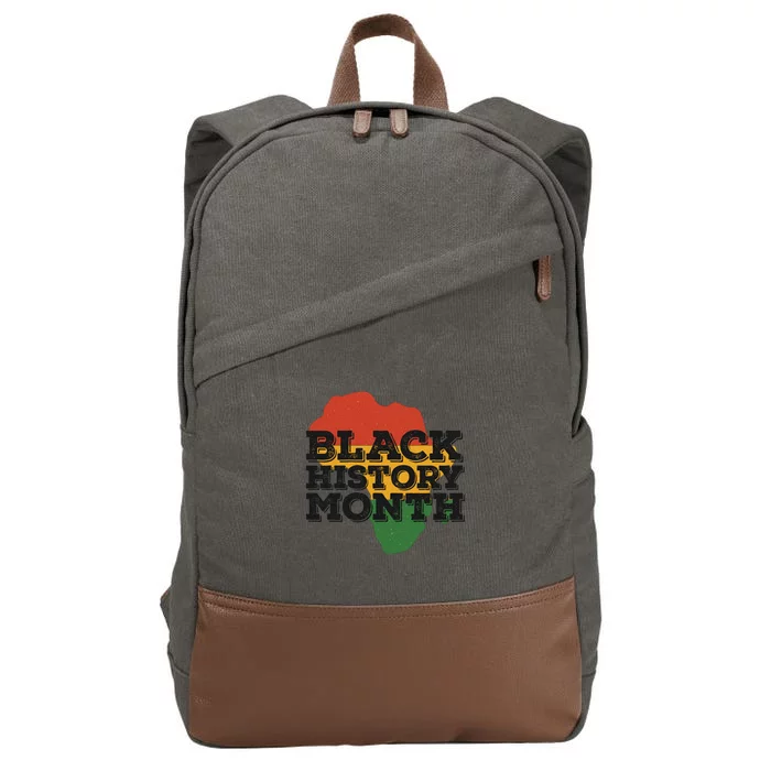 Red Green Yellow Black For Black History Month Gift Cotton Canvas Backpack