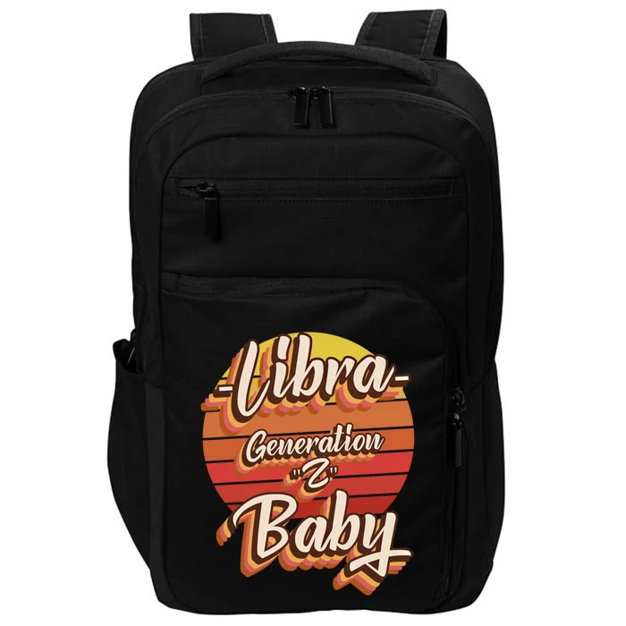 Retro Generation Z Zodiac Libra Funny Gift Impact Tech Backpack