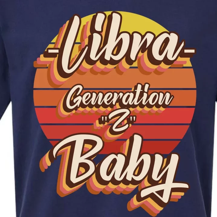 Retro Generation Z Zodiac Libra Gift Sueded Cloud Jersey T-Shirt