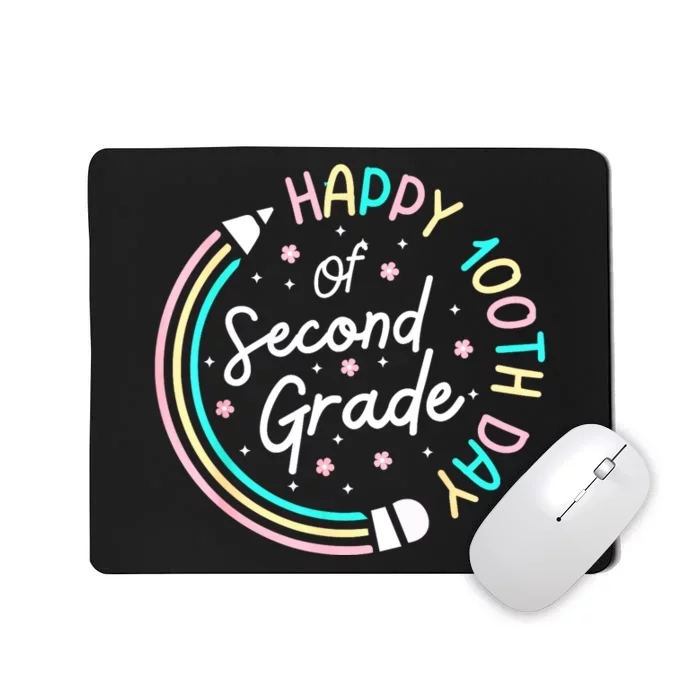 Retro Happy 100th Day 2nd Grade 100 Days Of School Teacher Mousepad