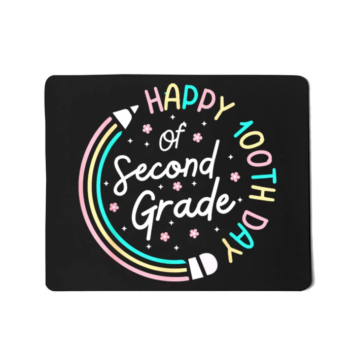 Retro Happy 100th Day 2nd Grade 100 Days Of School Teacher Mousepad