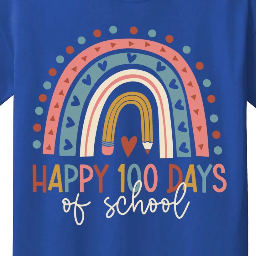 Rainbow Happy 100 Days Of School 100 Days Brighter Smarter Gift Kids T-Shirt