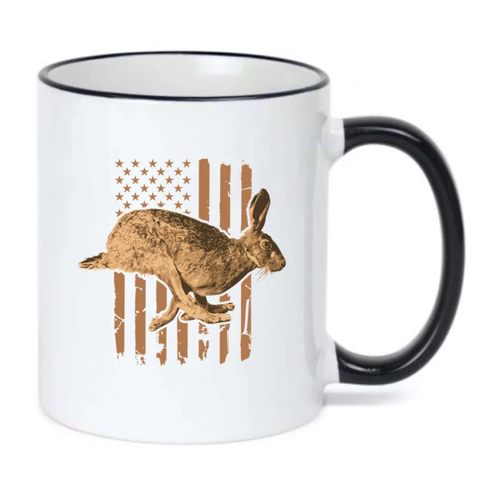 Rabbit Hunting American Flag Camouflage Rabbiting Hunter Great Gift Black Color Changing Mug