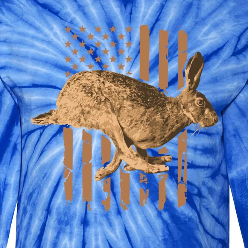 Rabbit Hunting American Flag Camouflage Rabbiting Hunter Great Gift Tie-Dye Long Sleeve Shirt