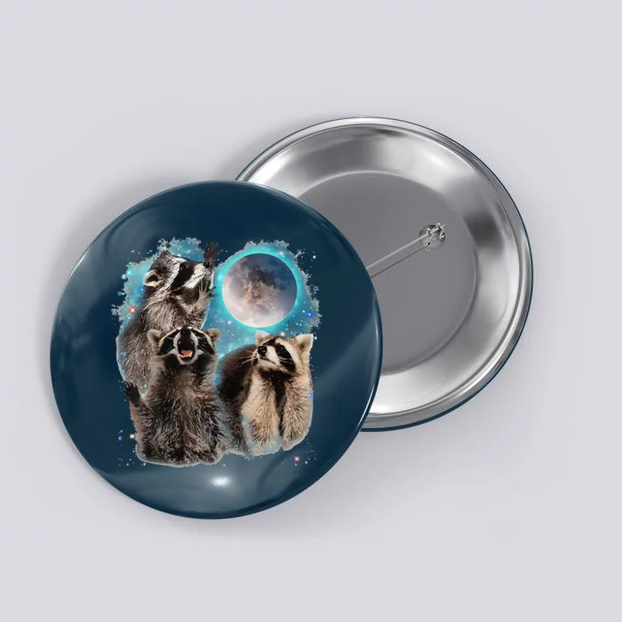 Raccoons Howling At The Moon 3 Racoon Funny Weird Cursed Button