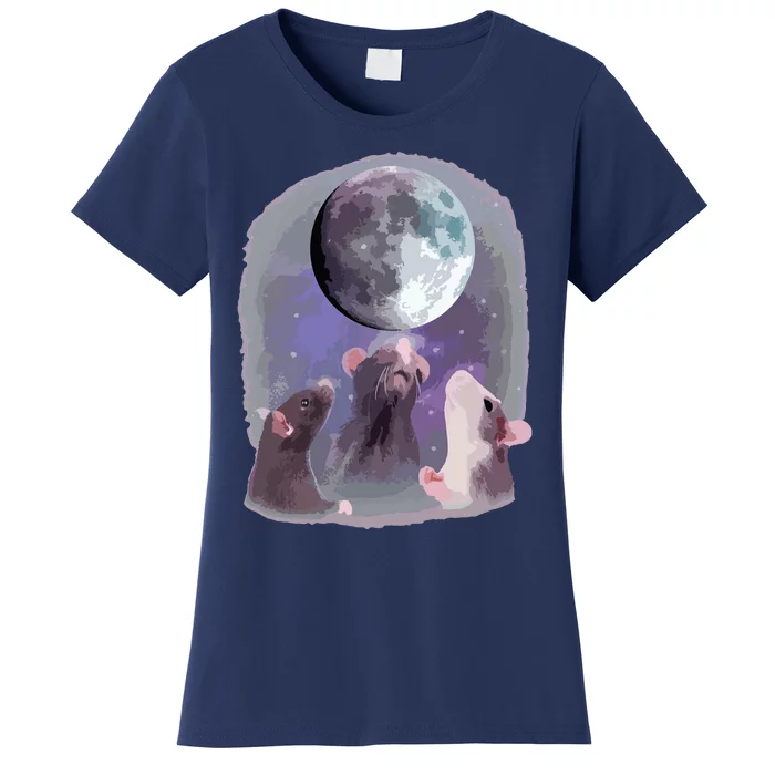 Rats Howling At The Moon Funny Rat Women's T-Shirt