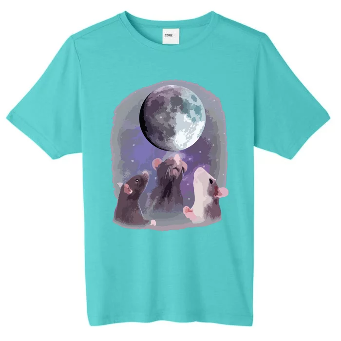 Rats Howling At The Moon Funny Rat ChromaSoft Performance T-Shirt