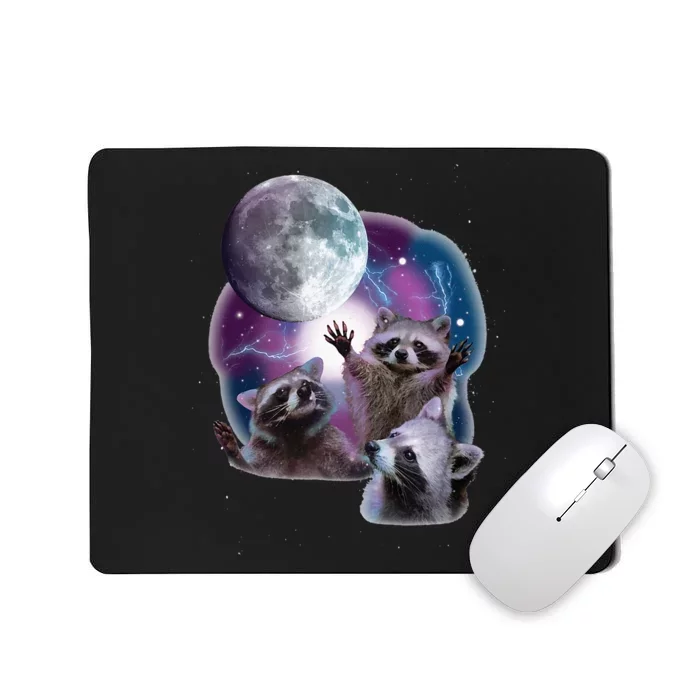 Raccoons Howling At The Moon Funny Raccoon Mousepad