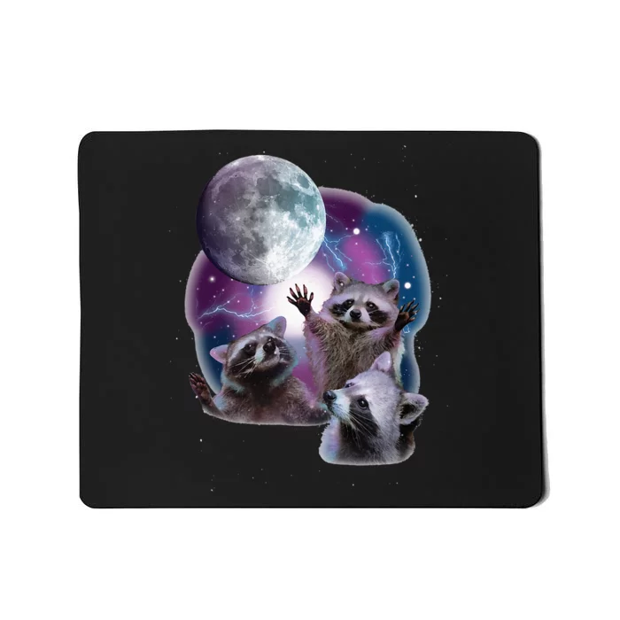 Raccoons Howling At The Moon Funny Raccoon Mousepad