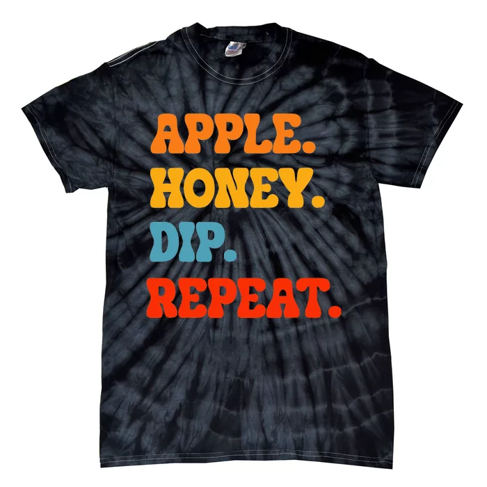 Rosh Hashanah Apple Honey Dip Repeat Jewish New Year Shofar Tie-Dye T-Shirt