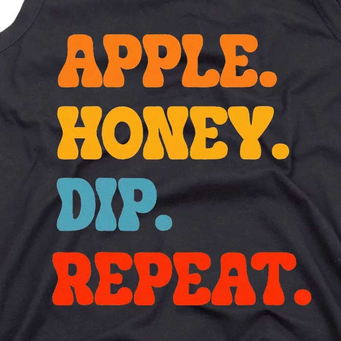 Rosh Hashanah Apple Honey Dip Repeat Jewish New Year Shofar Tank Top