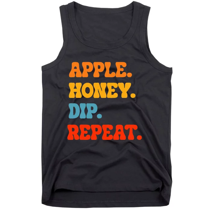 Rosh Hashanah Apple Honey Dip Repeat Jewish New Year Shofar Tank Top