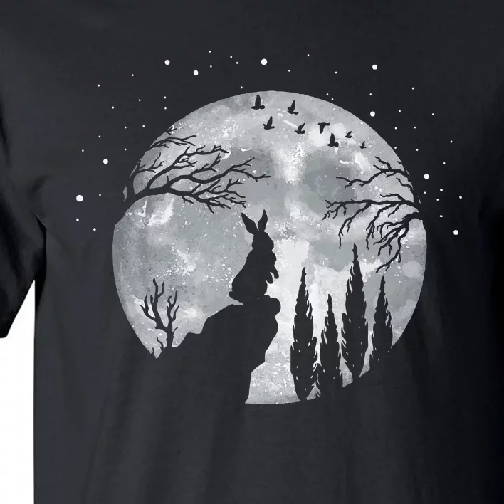 Rabbit Hare Animal Full Moon At Night Funny Pet Bunny Tall T-Shirt