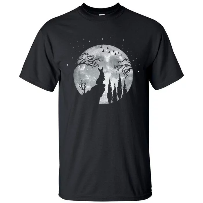 Rabbit Hare Animal Full Moon At Night Funny Pet Bunny Tall T-Shirt