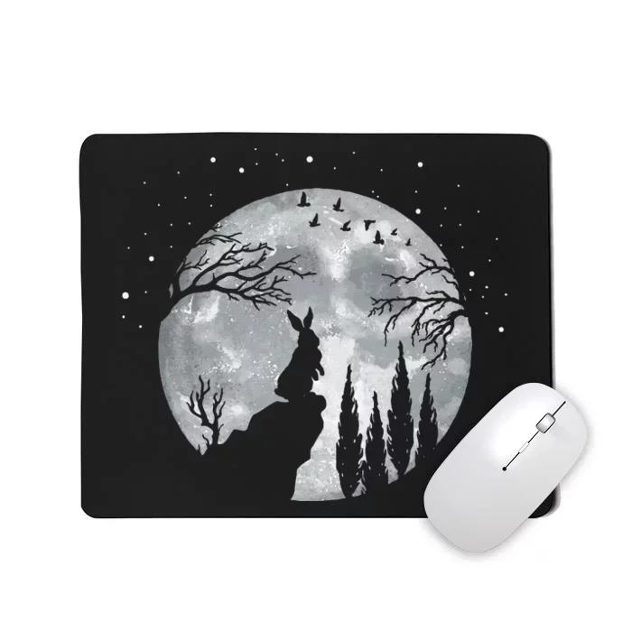 Rabbit Hare Animal Full Moon At Night Funny Pet Bunny Mousepad