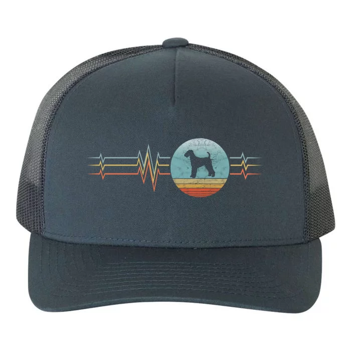 Retro Heartbeat Airedale Terrier Dog Lifeline Vintage Style Meaningful Gift Yupoong Adult 5-Panel Trucker Hat