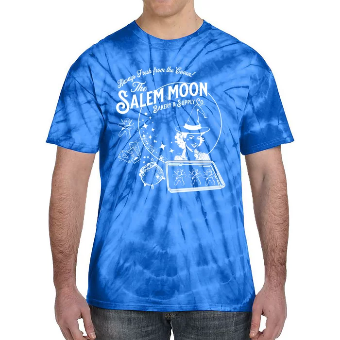 Retro Halloween Ad For Salem Moon Vintage Halloween Witch Gift Tie-Dye T-Shirt