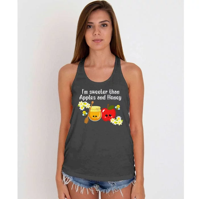 Rosh Hashanah Apples and Honey Shana Tova Jewish New Year Women's Knotted Racerback Tank