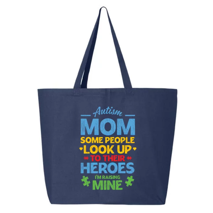 Raising Heroes Autistic Son Daughter Autism Awareness Mom Gift 25L Jumbo Tote