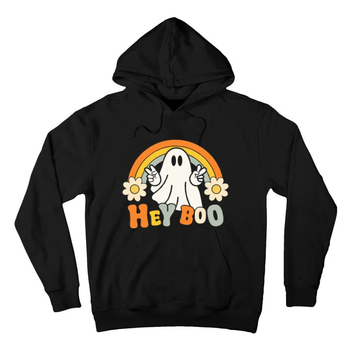 rainbow hey boo cute ghost  halloween customer Tall Hoodie