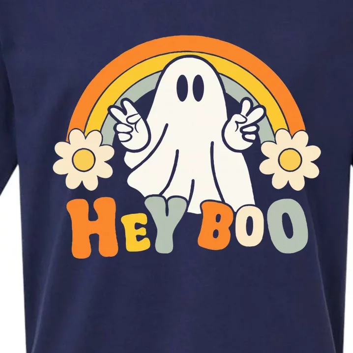 rainbow hey boo cute ghost  halloween customer Sueded Cloud Jersey T-Shirt