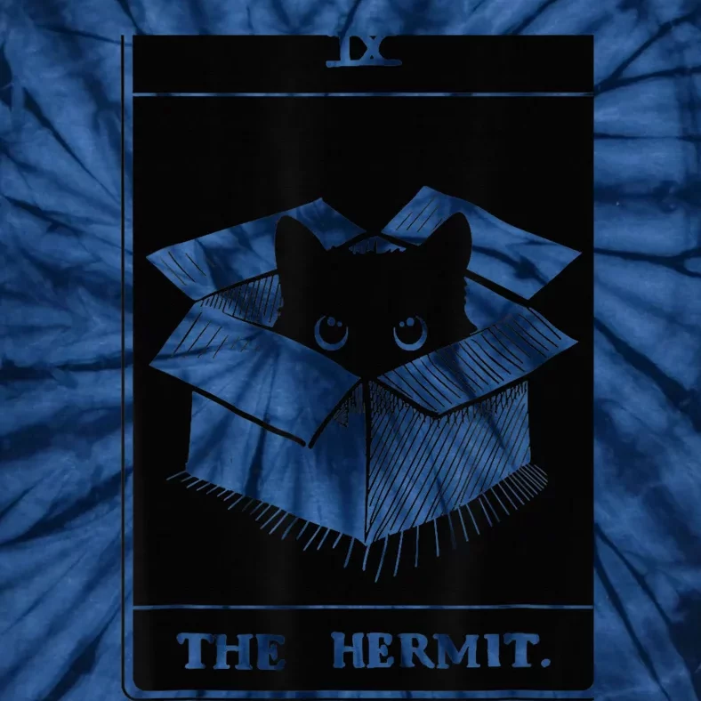 Retro Halloween Black Cat The Hermit Tarot Card Witchcraft Tie-Dye T-Shirt