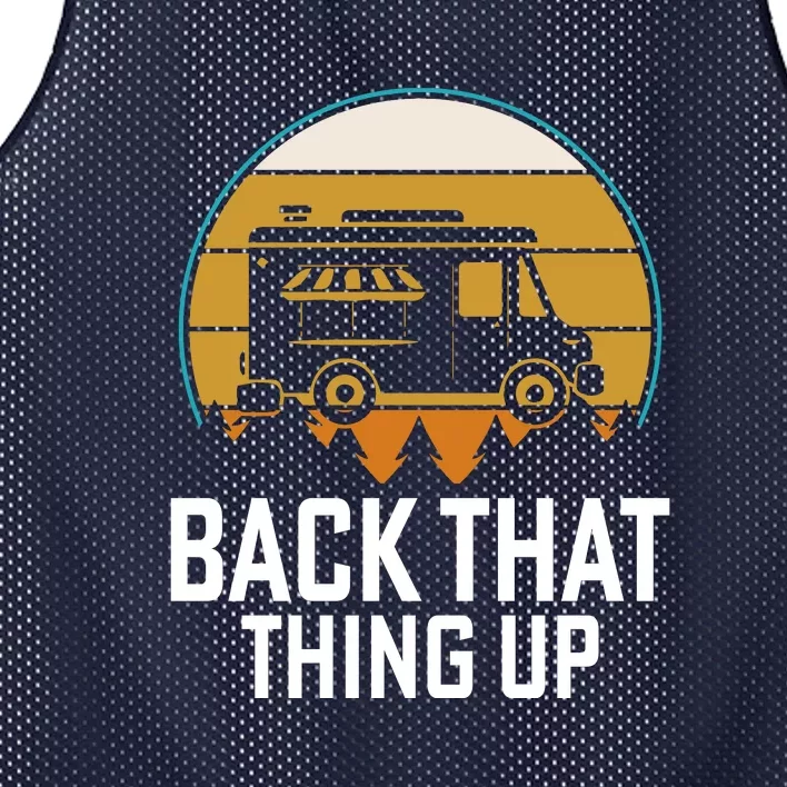 Retro Holiday Back That Thing Up RV Camping Camper Wilderness Gift Mesh Reversible Basketball Jersey Tank