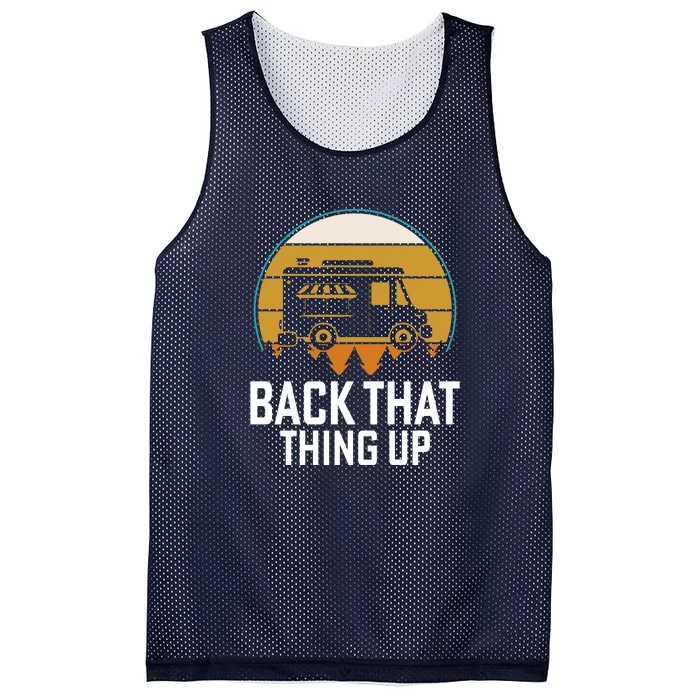 Retro Holiday Back That Thing Up RV Camping Camper Wilderness Gift Mesh Reversible Basketball Jersey Tank