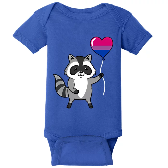 Raccoon Heart Balloon Bisexual Pride Meaningful Gift Baby Bodysuit