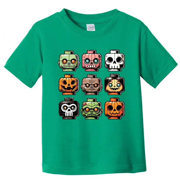 Retro Horror Bricks Head Scary Halloween Mask Toddler T-Shirt