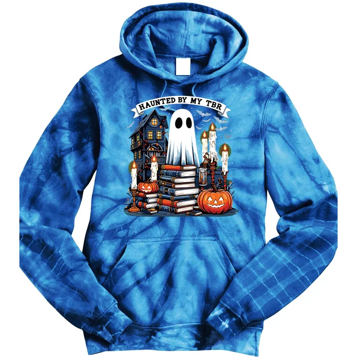 Retro Haunted By My Tbr Halloween Book Readers Book Lovers Tie Dye Hoodie