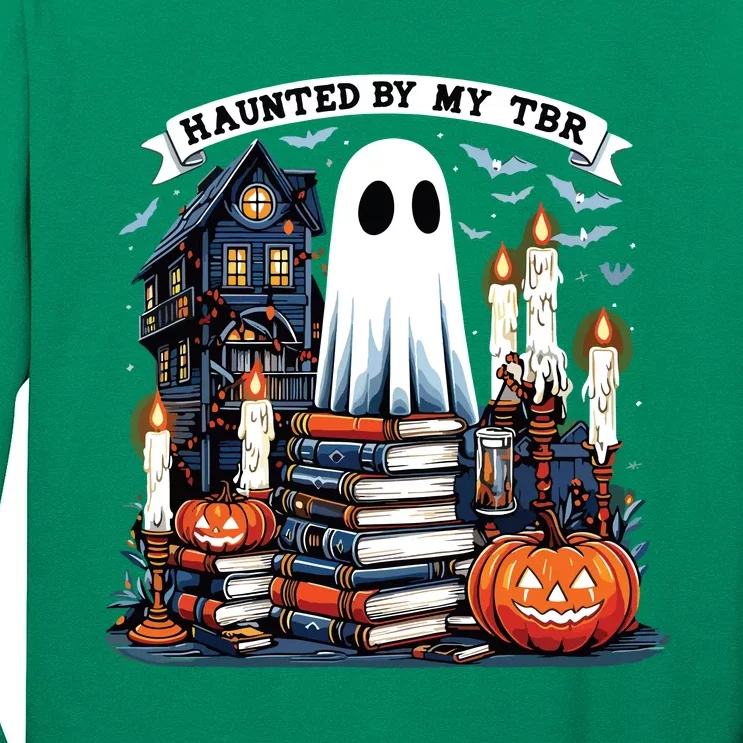 Retro Haunted By My Tbr Halloween Book Readers Book Lovers Long Sleeve Shirt