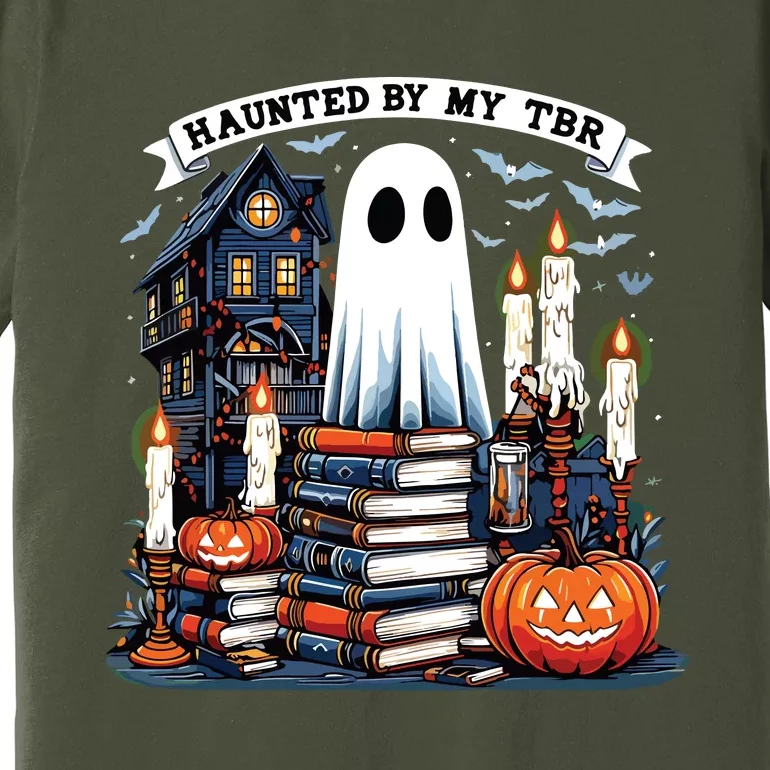 Retro Haunted By My Tbr Halloween Book Readers Book Lovers Premium T-Shirt